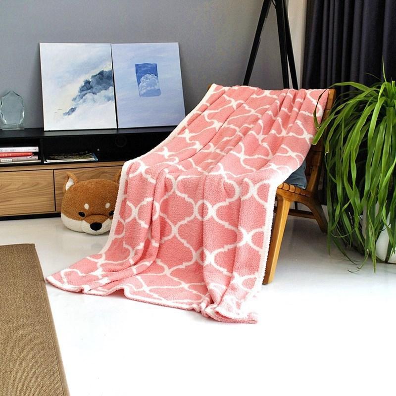

Полуфланелевые Толстые Теплые Одеяла Уютное Дышащее Одеяло для Сна под Кондиционером для Офиса, Отдыха, Многофункциональный Чехол на Диван 130x160cm розовый