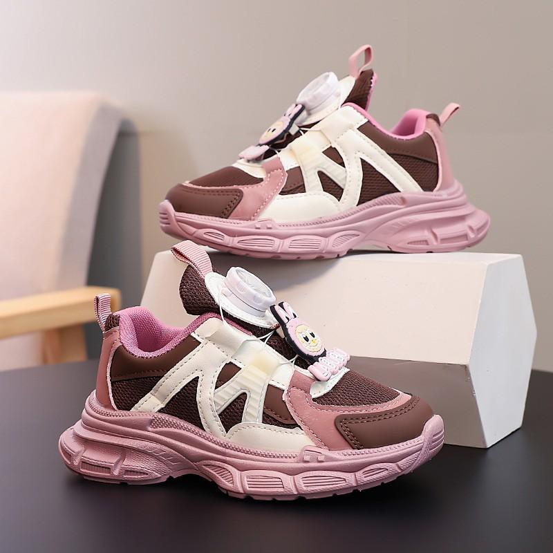 Girls Thick Sole Platform Dad Shoes With Rotating Buckle Casual Sport Sneakers Kids 4-16 Years