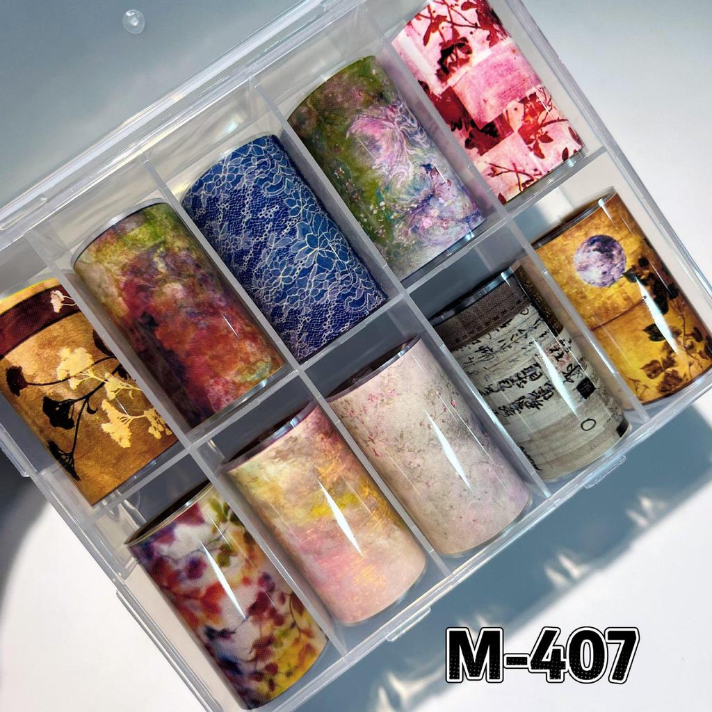 10er-Pack Schwarz-Weiß-Spitzen-Nagelaufkleber - Französisches Sexy Gitterdesign