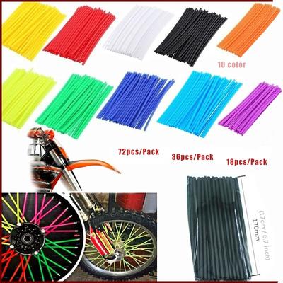 72pcs/36pcs/18pcs  Motocross Wheels Dirt Bike Wheel Spoke Wraps Kit Rims Skins Covers Guard Wheels Protector