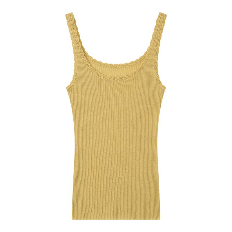 Wool hook-up sling vest for women's spring and summer thin inner base Spice girl pure desire wind slim-fitting outer sleeveless top