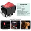 Heschen Rocker Switch ON-Off DPST 4 Terminals Red Light 16A 250VAC with Waterproof Cover