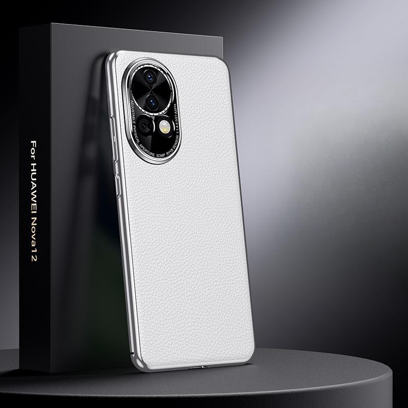 

Подходит для чехла для мобильного телефона Huawei Nova12ultra Простой гальванизированный Nova12p Звездная версия Противоударный деловой кожаный чехол Huawei nova 12