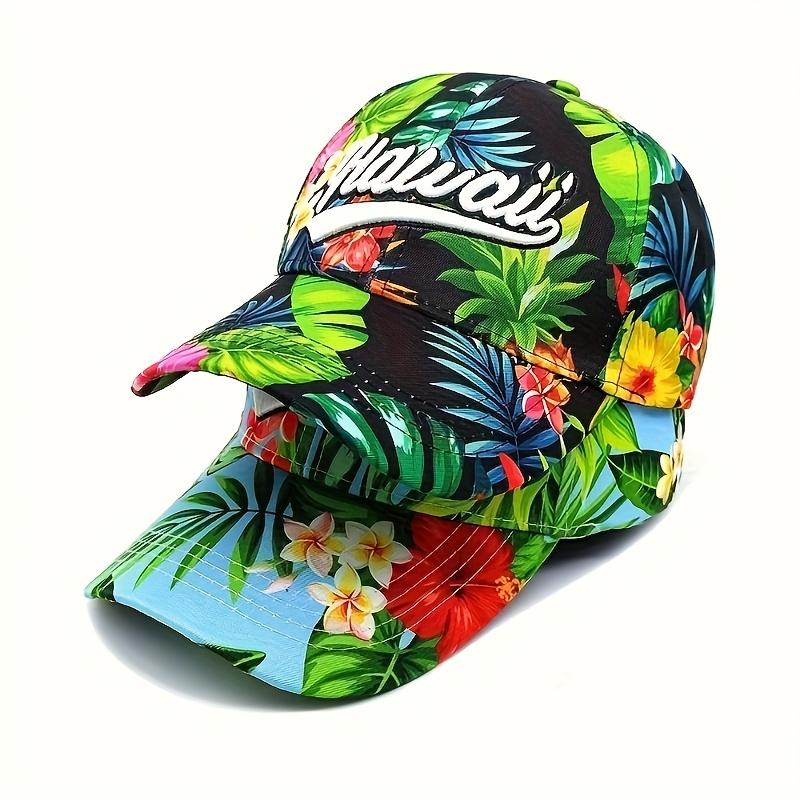 My Extreme Outdoor Activities Women's Black Tropical Hawaii Floral Trucker Hat Summer Baseball Cap For Men Adjustable Breathable Dad Hat For Beach Outdoor Sports Cap