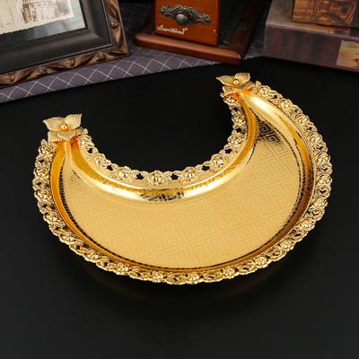 New Light Luxury Moon Floral Hollow Lace Tray Snack Tray Afternoon Tea Snack Tray Internet Celebrity Jewelry Pendulum Tray