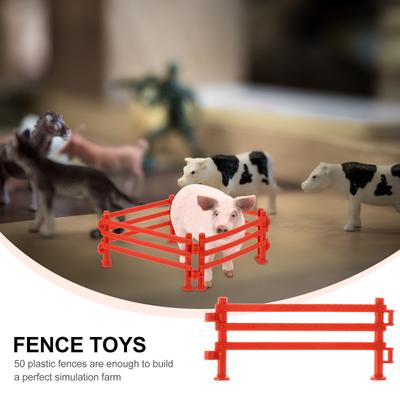 50 Sztuk Akcesoria do Ogrodzenia Miniaturowego Zoo Plastikowe Zabawki Ogrodzeniowe Brama Gospodarska Artykuły Ogrodowe Symulacja Bezpieczne Bramki Trejażowe Krajobrazowe