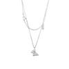 Temperament Butterfly Double Layer Necklace for Women's Inns Light Luxury Small and Simple Summer Collar Chain