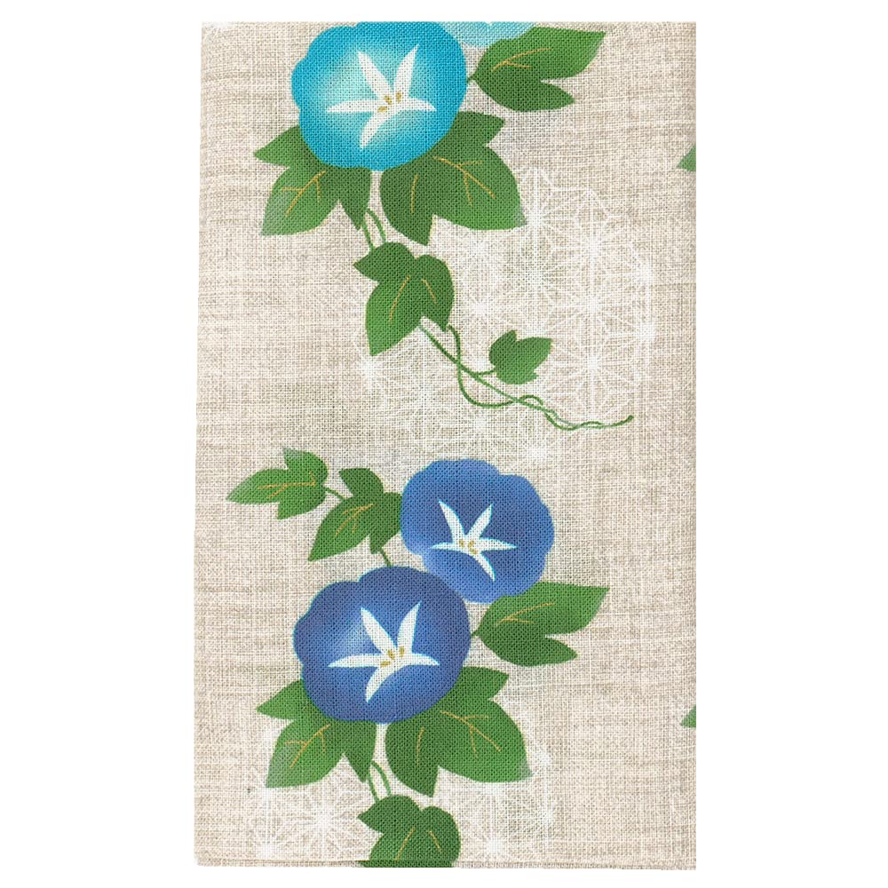 Hamamonyo Tenugui hand with hemp leaf and morning glory pattern (Japanese towel)