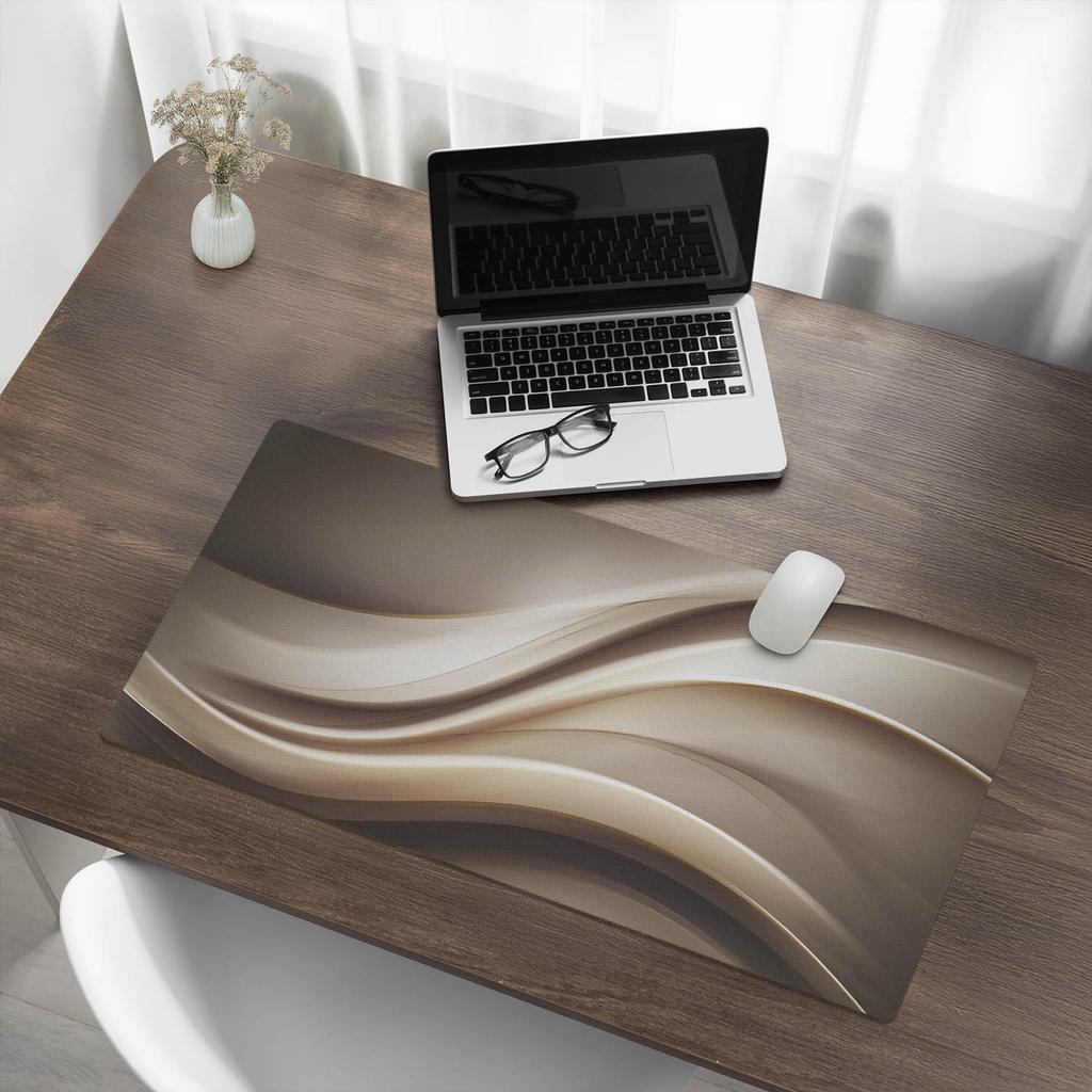 Gaming Protective Mat Under Keyboard and Mouse Wavy Lines 90X45 Cm