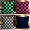 Hot Checkerboard Cushion Cover Soft Washable Pillow Case Multi-Scene for Couch Bed Travel Office Use