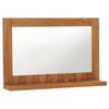 Day and Night - Day and Night Wall Mirror with Solid Teak Wood Shelf 60x12x40 Cm