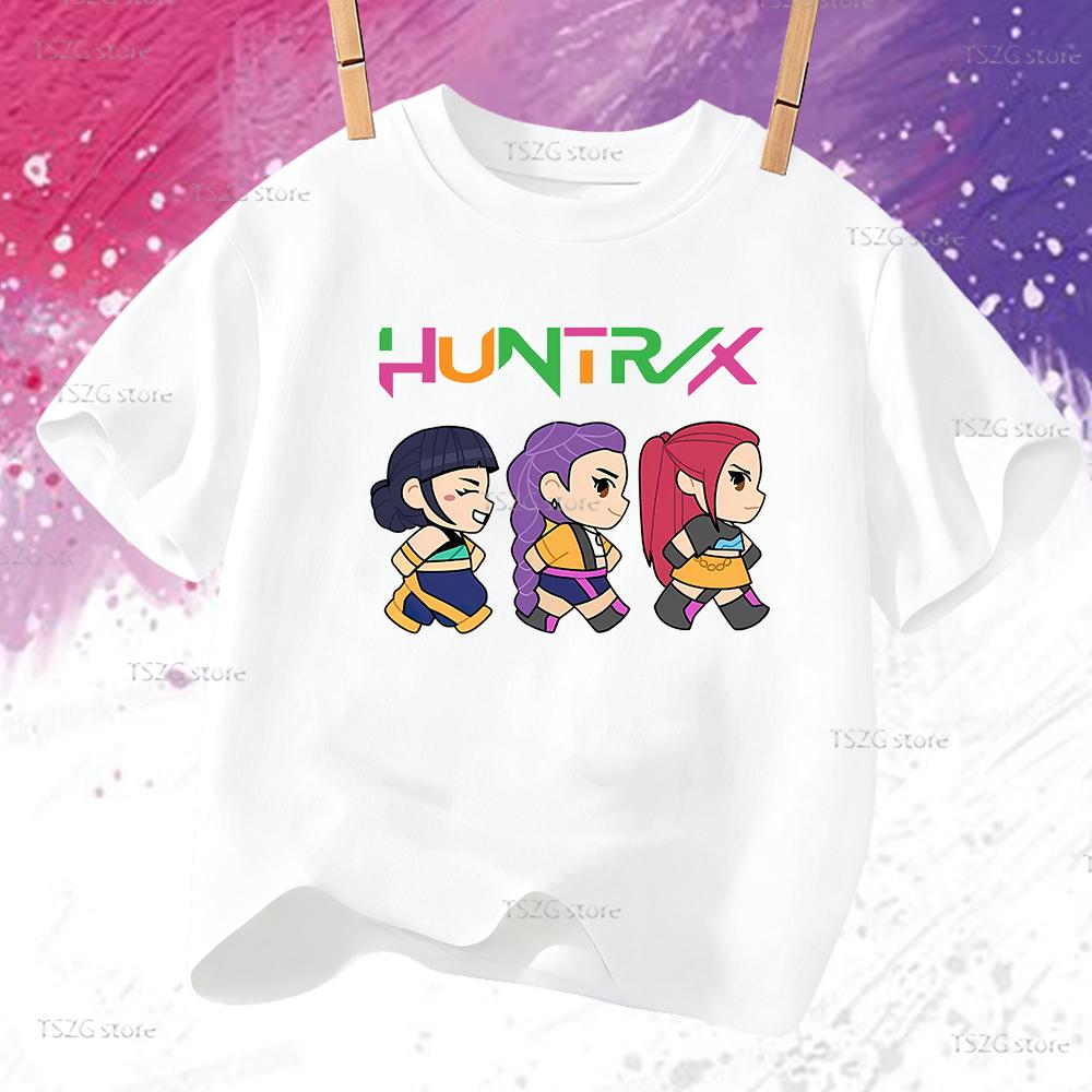 Boys Tee Girl Clothes Movie Cartoon Kid T-shirt KPop Demon Hunters Print Fashion Casual Summer Short Sleeve Tops