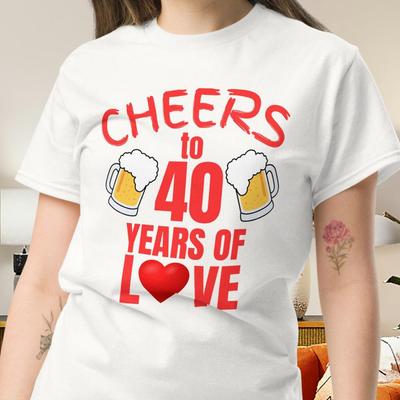 Fun Ruby Wedding T-shirt | Cheers To 40 Years of Love