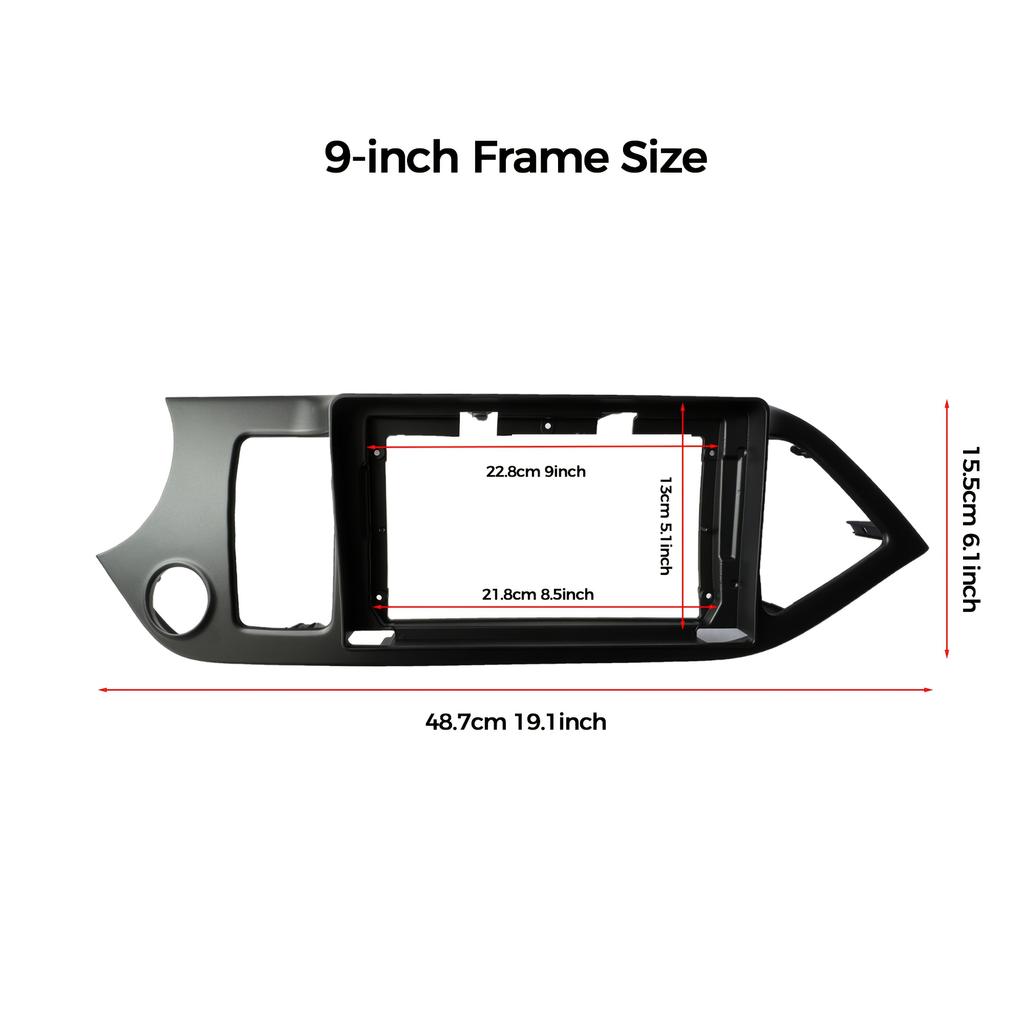 9INCH Car Multimedia Radio Frame For KIA Picanto Morning 2011 2012-2016 2017 LHD Fascia Panel Dashboard Mounting Bracket 2Din