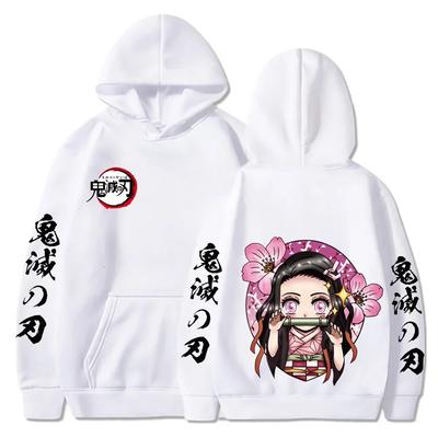 Anime Japonais Demon Slayer Sweat à Capuche Femmes Sweat-shirts Kamado Nezuko Imprimé À Capuche Harajuku Fille Et Garçon Pull Décontracté