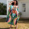 Strand Kaftan Kleider Damen Handgefertigt Gewebte Dekoration Cover Ups für Badebekleidung Schmetterling Bedruckte Maxi Robe Heißer Verkauf
