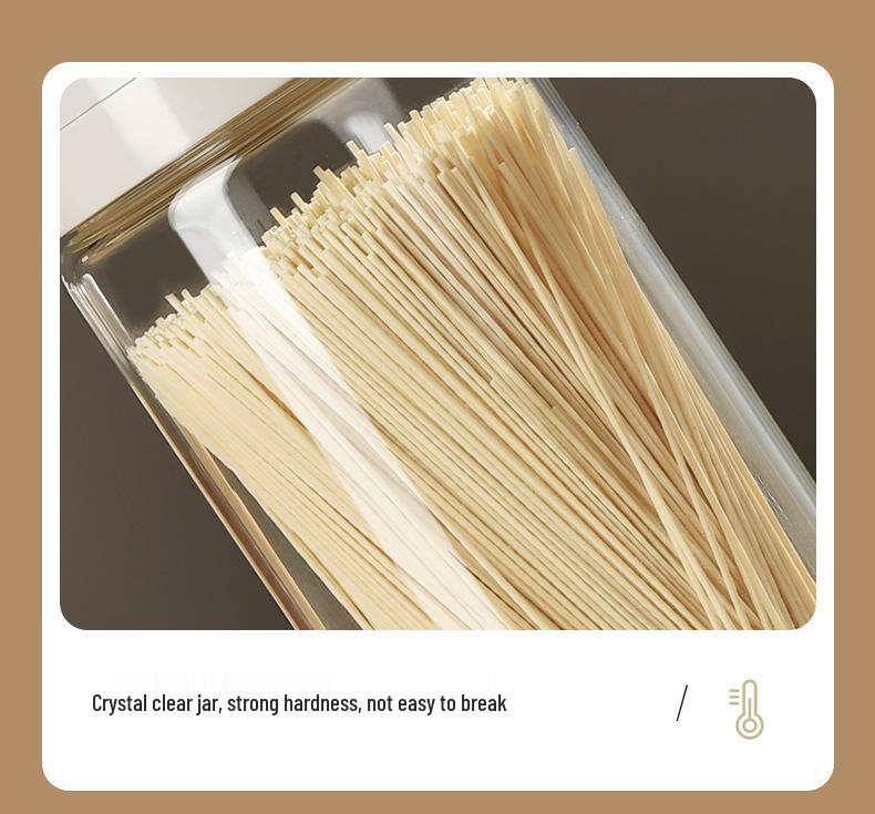 High Borosilicate Glass Kitchen Storage Jar - Dustproof & Moistureproof for Cereal, Pasta, Noodles, and More