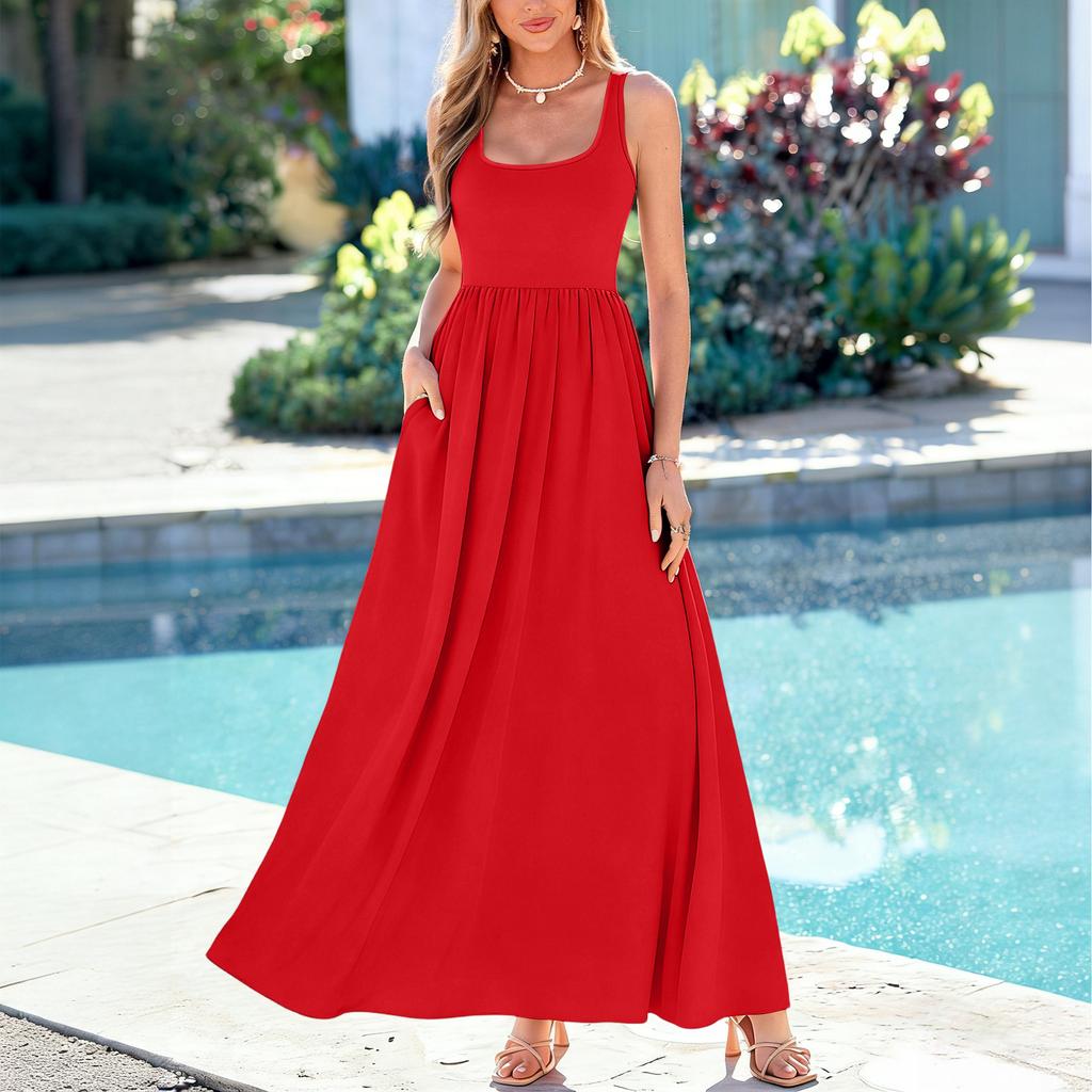 Maxi Dresses for Women Casual Dresses for Women Summer Dresses for Women Boho Dresses for Women Sleeveless Scoop Neck Long Dress