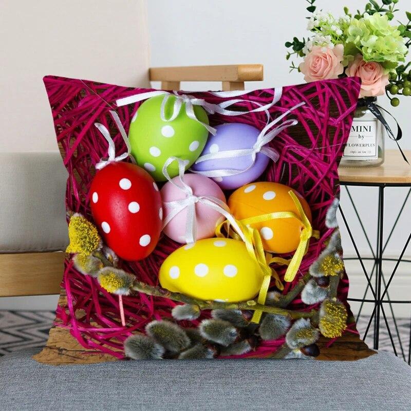 

Пасхальні декоративні наволочки для диванів, автомобілів, крісел, наволочок для спальні, домашнього декору 40x40cm