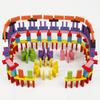 Wooden Domino Building Blocks Set: Interlocking Assembly Toy for Children's Early Education and Standard Competition.