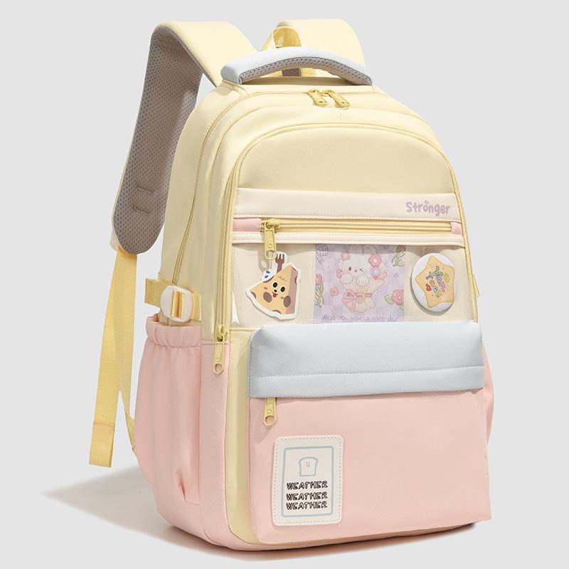 Ins Cute Backpack Large Capacity Campus Junior High School High School Students Contrasting Colors High Value Schoolbag Primary School Schoolbag