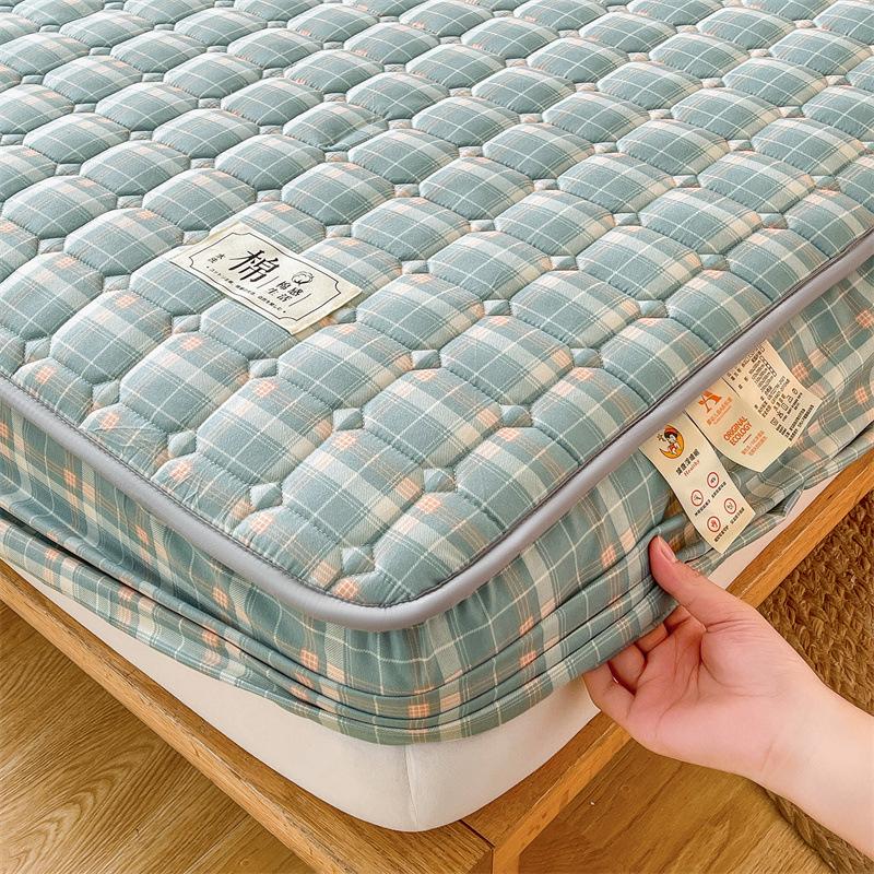 Unprinted Cotton Mattress Three-piece Set of Padded Cotton Thickened All-inclusive Simmons Mattress Protective Cover Non-slip
