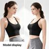 Women Stylish Cross Back Yoga Tank Top with One-piece Chest Pads, Elastic Comfort Workout Bra, Light Support Activewear for Sports and Outdoor