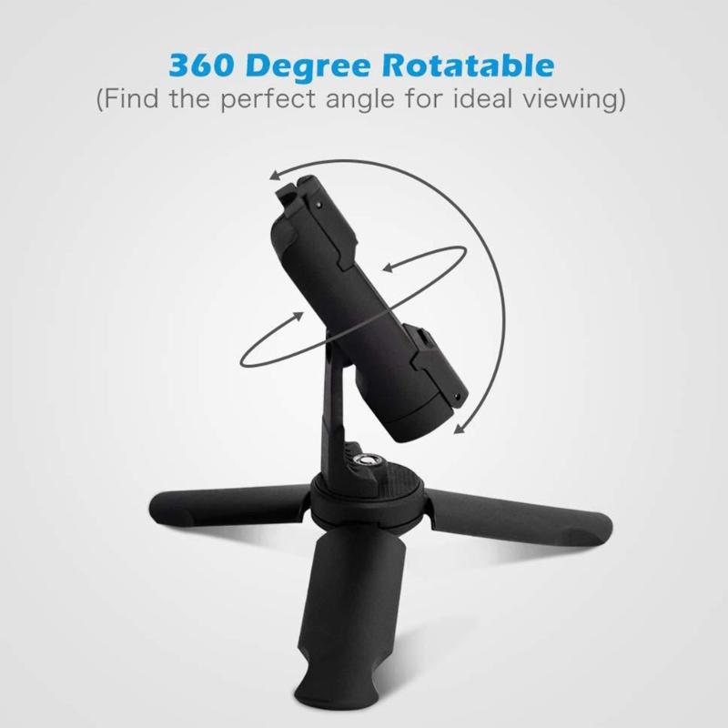 360 Degree Rotating Mobile Phone Mount Tripod Adapter Connect to Monopod Adjustable Smartphone Clip Clamp