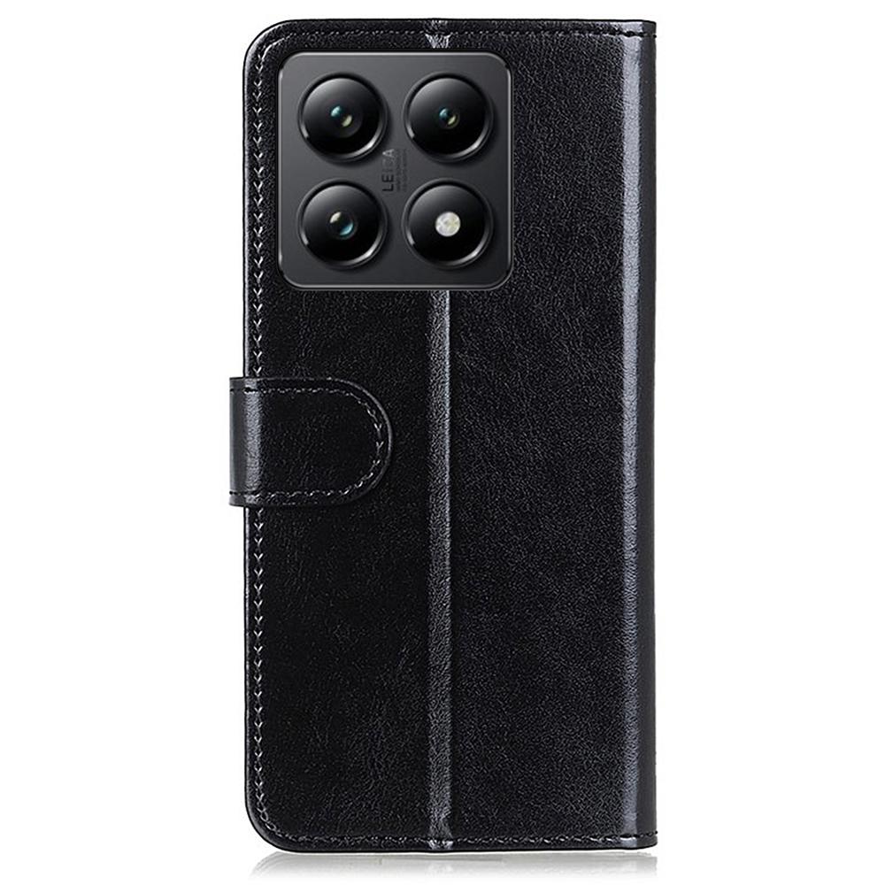 For Xiaomi 14T Pro Case Crazy Horse Texture PU Leather Phone Stand Cover
