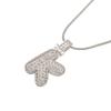 ZHUKOU Silver color Bubble initial letters necklaces 26 letters pendants necklaces for women Brass CZ Jewelry VL34