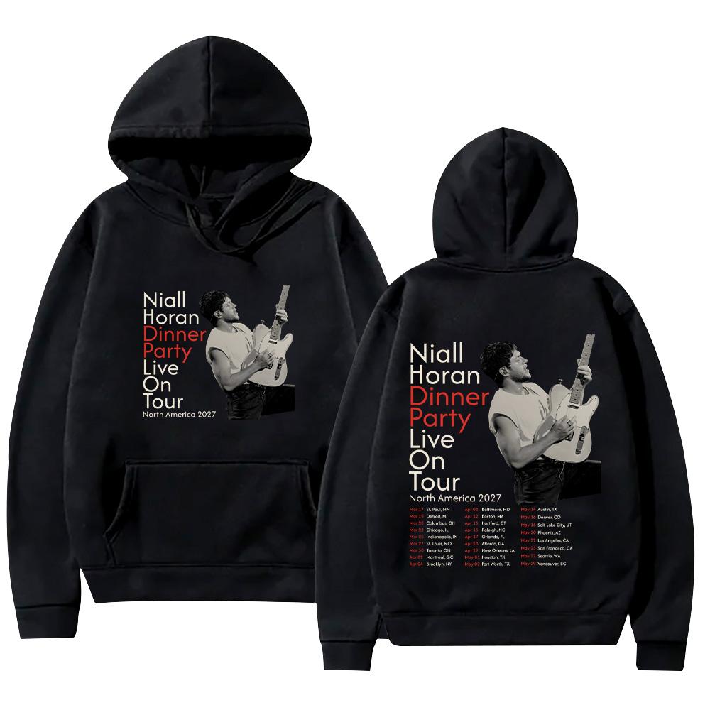 

Niall Horan Dinner Party Live Tour North America 2027 Hoodie Y2k High Street Sweatshirt Male Clothes Pullover Unisex Streetwear XS чёрный
