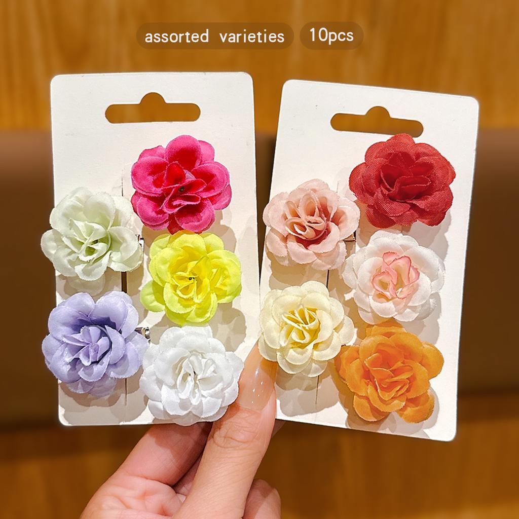 10 Süße und Niedliche Bunte Zufällige Blumen Haarspangen für den Täglichen Gebrauch Haarschmuck