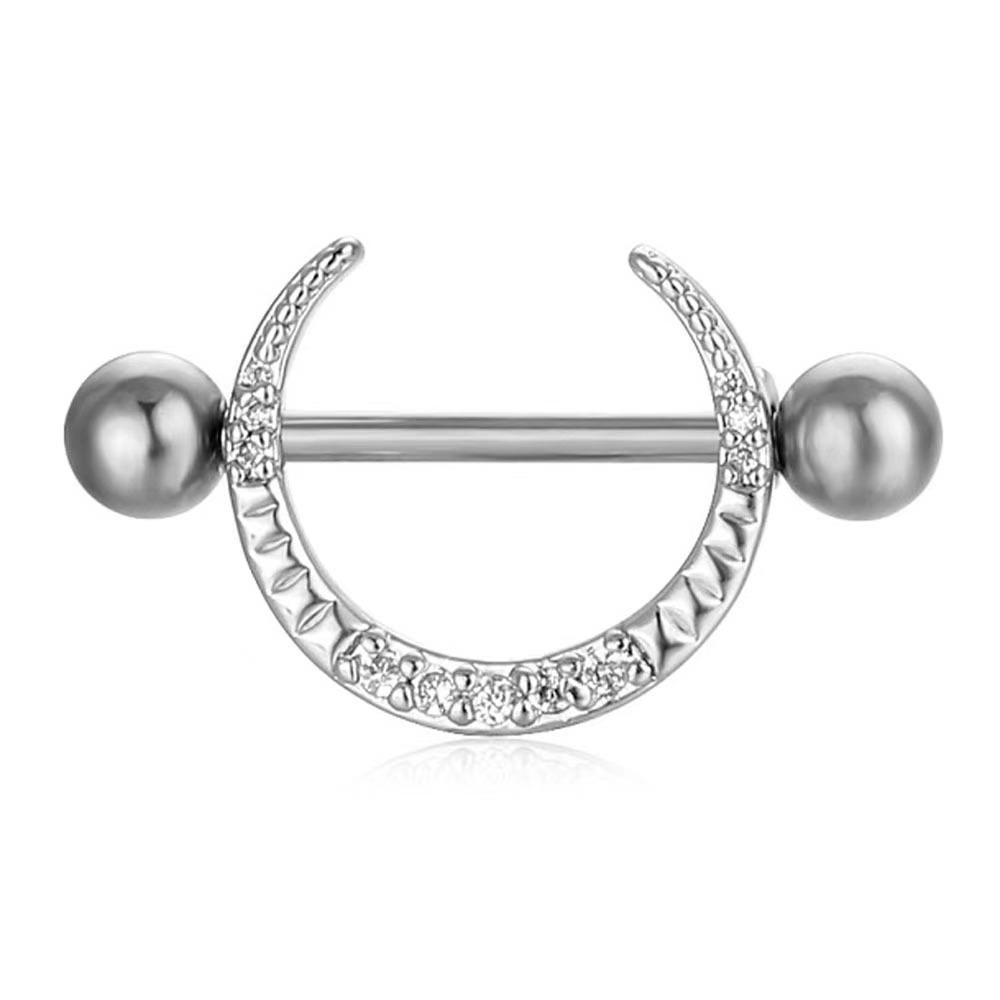 

Европейский и американский U-образный пирсинг сосков из нержавеющей стали с цирконом