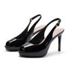 848-1 Fish mouth rear empty high-heeled sandals for women 2025 women's summer new thin-heeled waterproof table, not tired of high-heeled shoes for wom