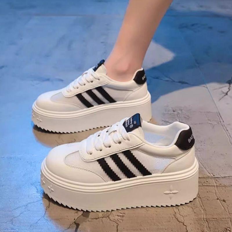 Little white shoes women's single network 2025 autumn new thick-soled versatile small man shows height 5CM casual shoes popular muffin shoes