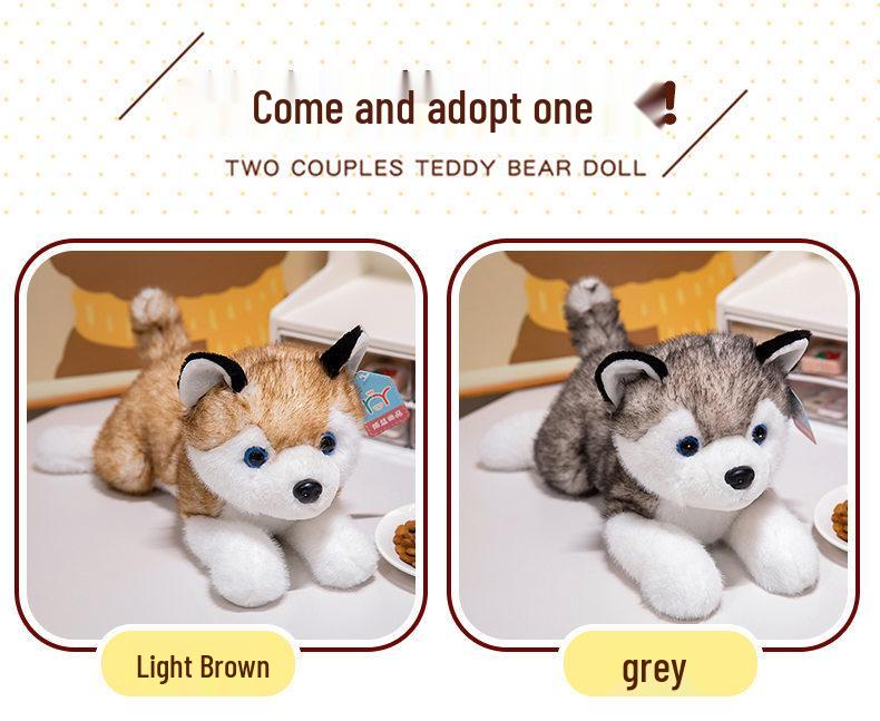 Cartoon Husky Plush Toy - Small Dog Comfort Doll for Children's Birthday Gift