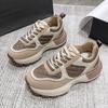 Platform Dad Shoes Autumn and Winter New plus Velvet Casual Shoes Sports Argan Women's Shoes Lace-up Trendy Women's Shoes