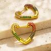 Micro-inlaid Colored Zircon Earrings for Women