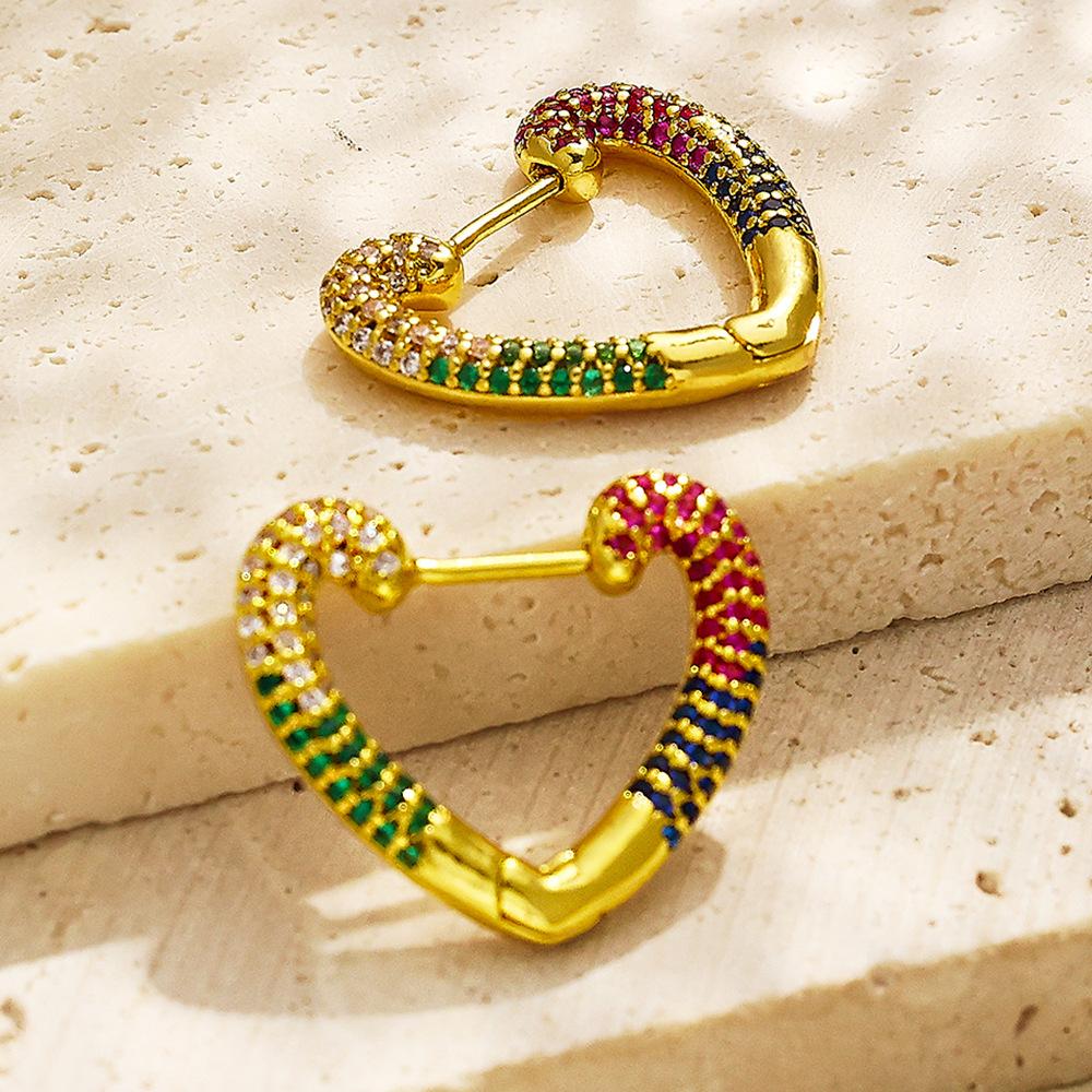 Micro-inlaid Colored Zircon Earrings for Women