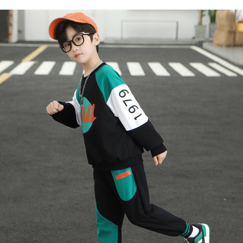 Tenue de sport pour garçons, mode printemps, pull décontracté pour enfants de taille moyenne et grande, joli pantalon, vêtements pour enfants