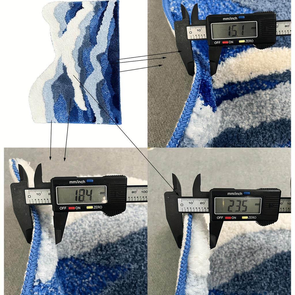 3D Irregular Bathroom Carpet, Wave Cloud Pattern Living Room Carpet, Bedroom Floor Mat,Decoration Floor Mat, Indoor Floor Plush Sofa Area Carpet
