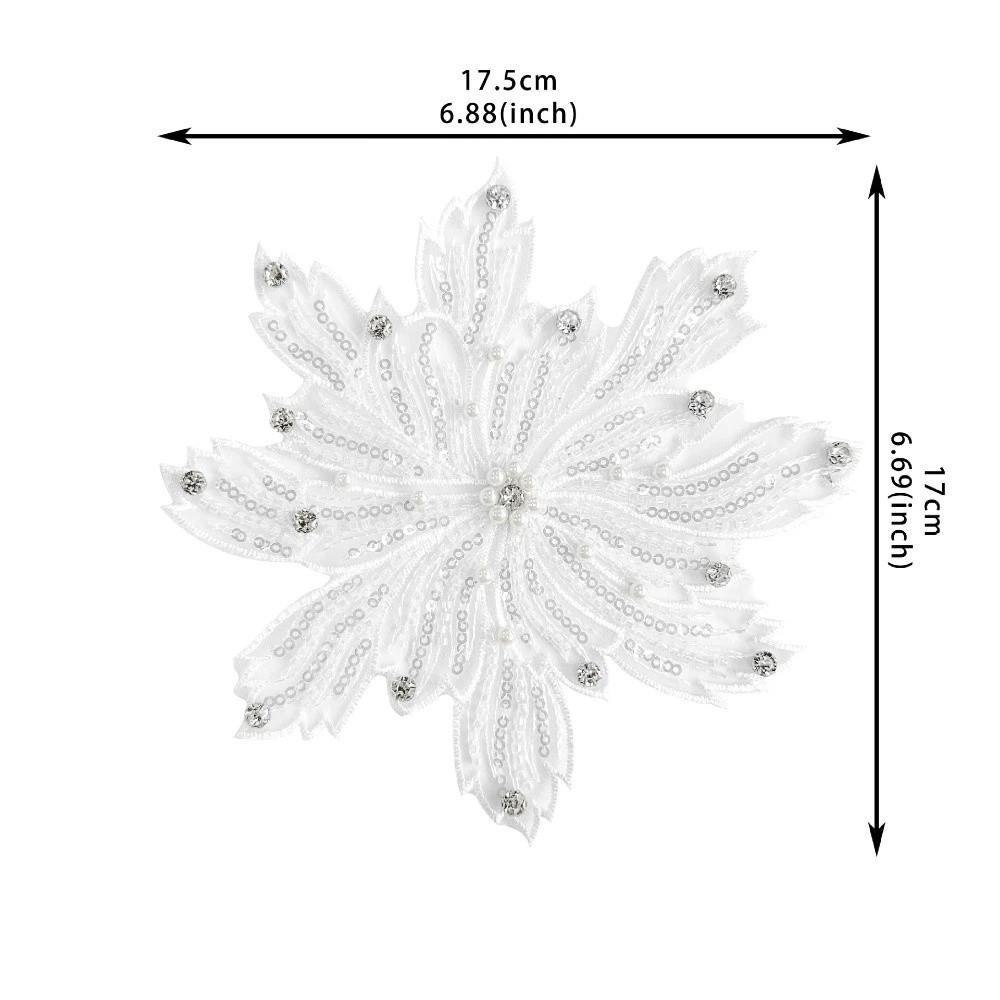 Beaded Organza Clothing Fabric Patches Colorful Flower Embroidery Patch Dress