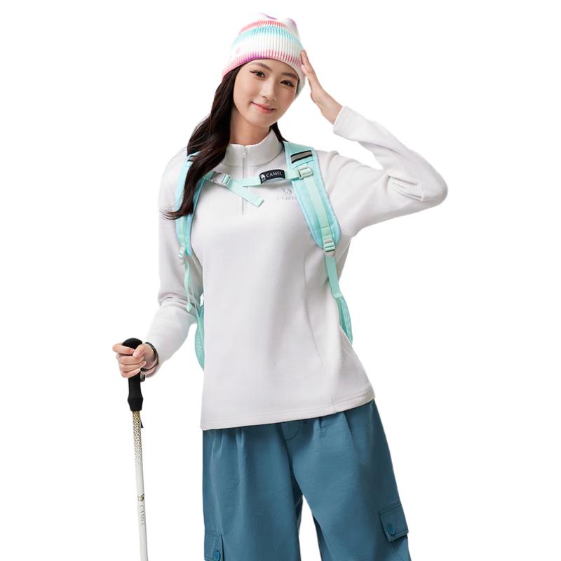 Camel Unisex Stand-Collar Anti-Static Fleece Jacket