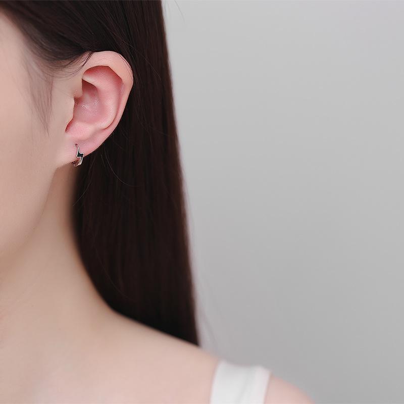 Lightning Earrings Sterling Silver Ear Buckles Women'S Premium Sense Earrings Men'S Personality Unique Simple Earrings Earrings