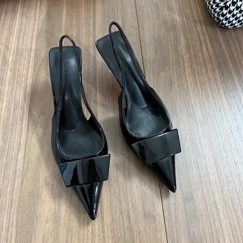 Fashion SUOJIALUN 2024 Spring New Brand Women Sandal Fashion Buckle Ladies Elegant Dress Slingback Shoes Thin High Heel Pointed Toe Pump