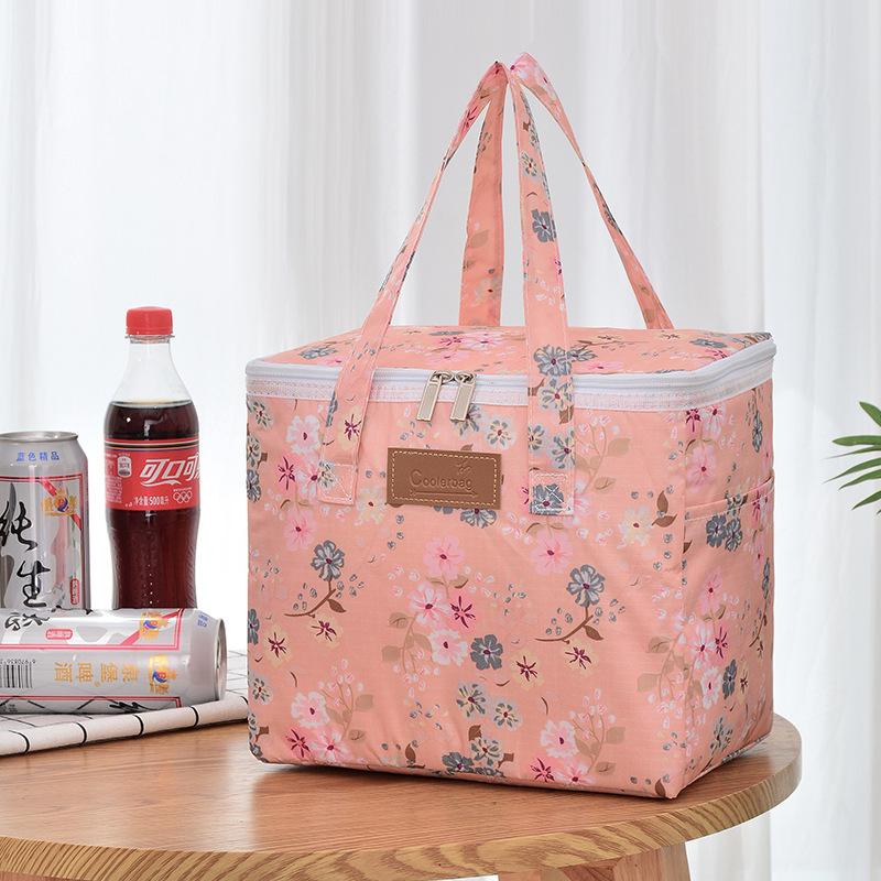 Printed Outdoor Picnic Bag Ice Pack Takeaway Insulation Pack Fresh Portable Lunch Box Bag Travel Food Storage Breakfast Bag
