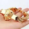 Lion head animal bracelet for men stainless steel braided chain wristband bracelet fashion hip hop jewelry