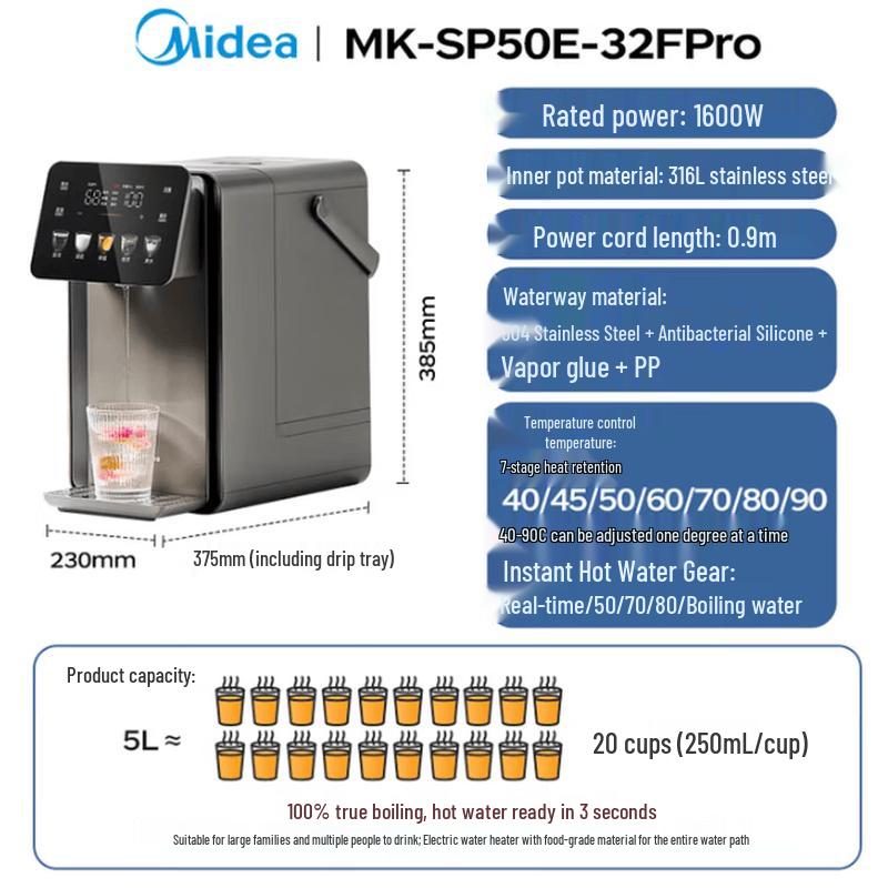 Midea Little Magic Cube Plus 5L Instant Hot Water Dispenser CN plug (adapter included)