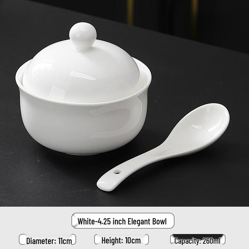 Zhi Shi Ceramic Individual Stewing Bowl with Spoon