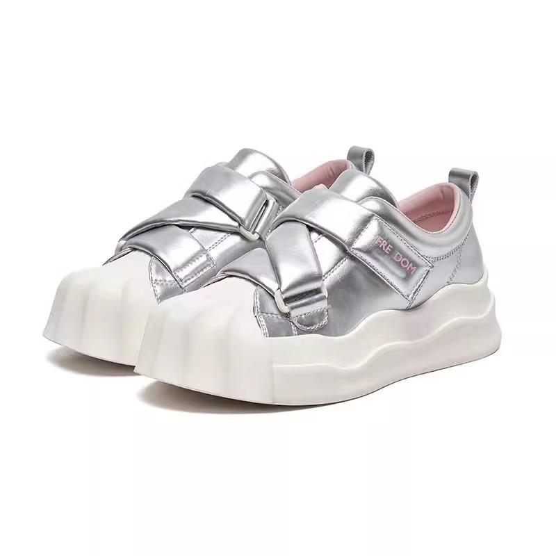 Thick Baseplate Shoes Women's Autumn and Winter New Sports Fashion White Shoes Heightening Niche Casual Shoes